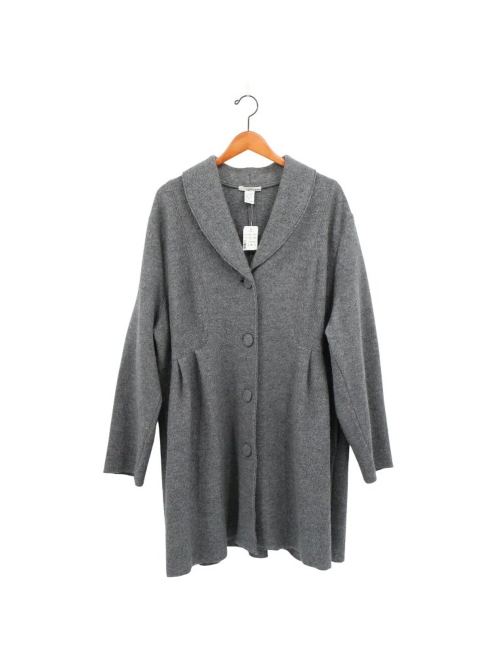 NWT tsd by Stella Carakasi Gray Boiled Wool Longline Jacket 3X